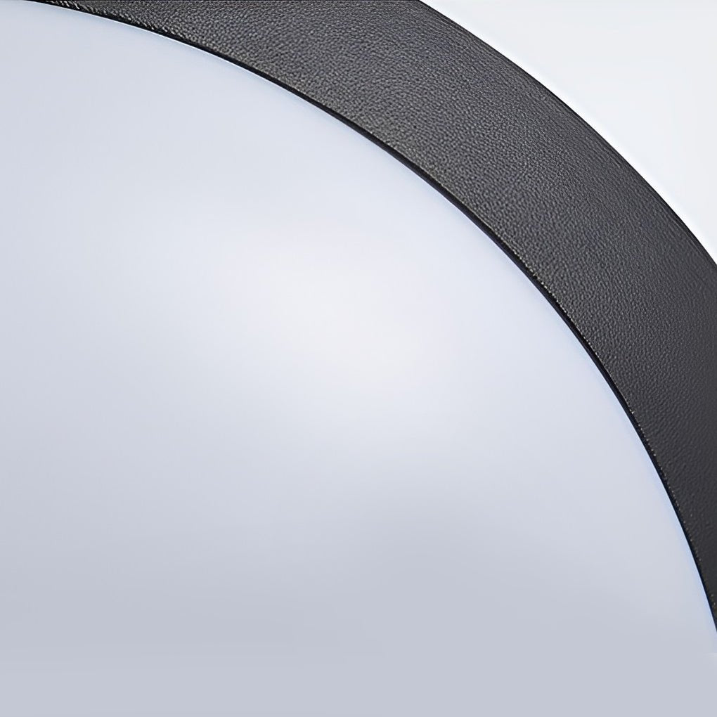 Outdoor ceiling lighting fixtures in industrial grid flush mount style create modern and functional outdoor illumination.