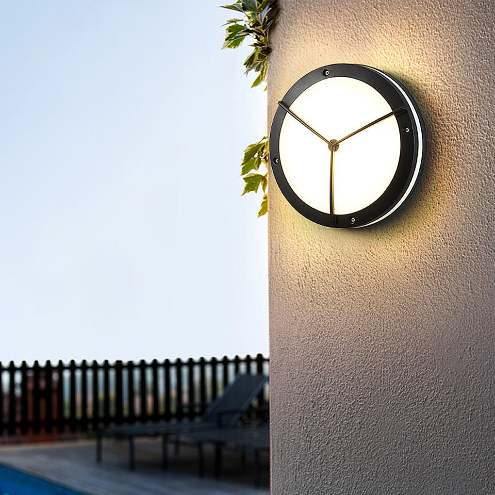 Outdoor ceiling lighting fixtures offer industrial grid flush mount style and LED brightness for modern outdoor spaces.