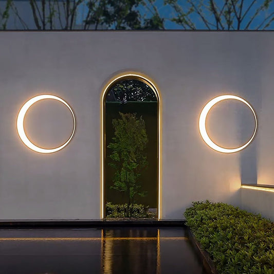Outdoor Cylinder Wall Light Modern Moon LED Waterproof Light