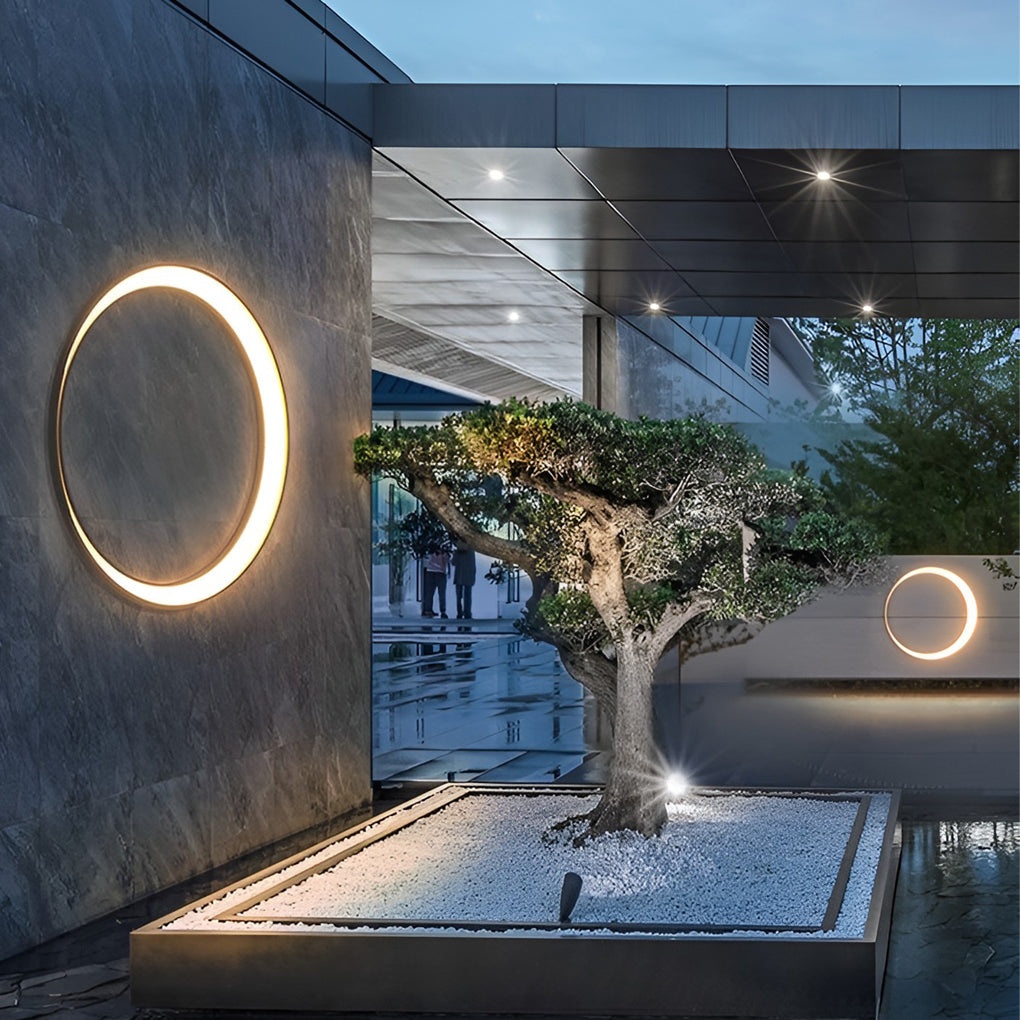 Outdoor Cylinder Wall Light Modern Moon LED Waterproof Light