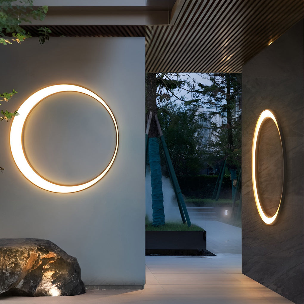 Outdoor Cylinder Wall Light Modern Moon LED Waterproof Light