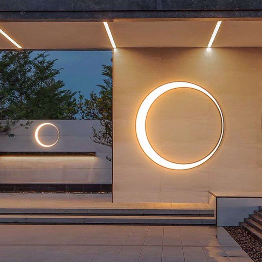 Outdoor Cylinder Wall Light Modern Moon LED Waterproof Light