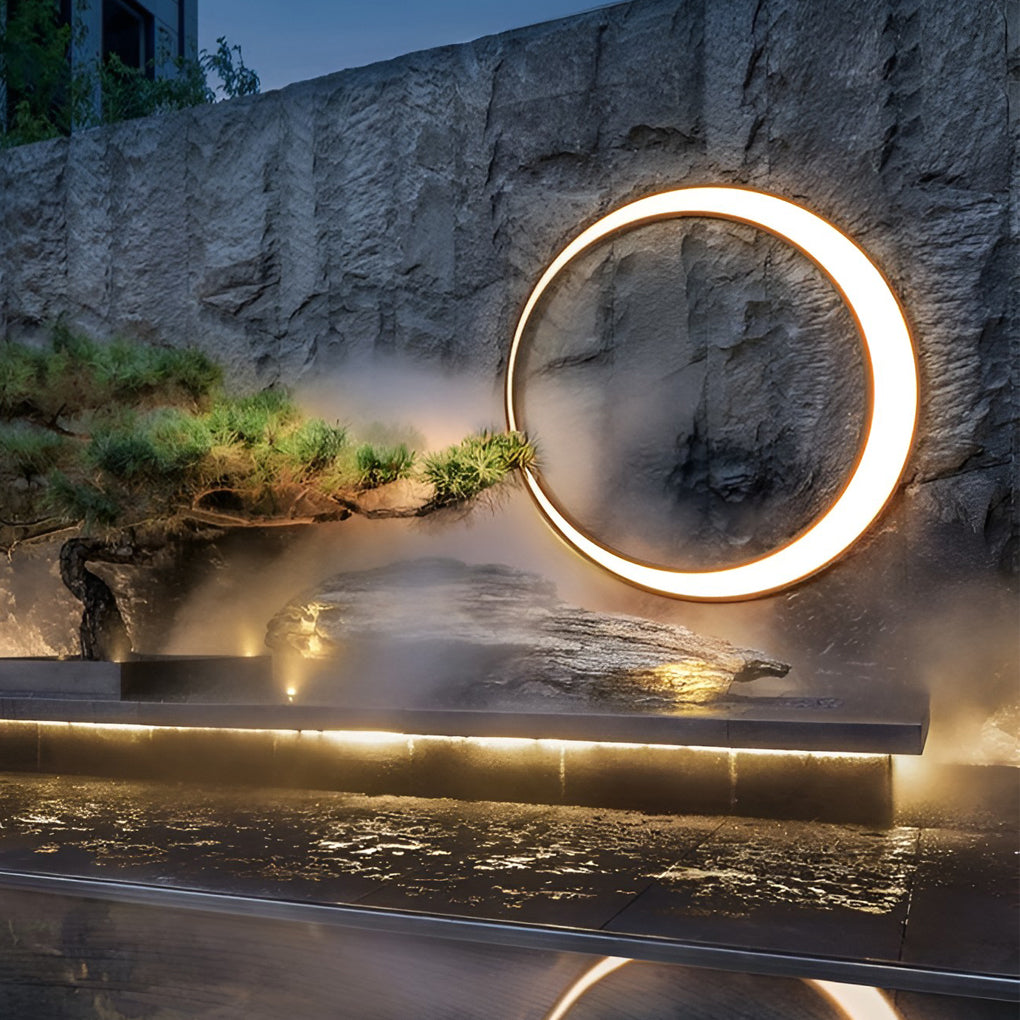 Outdoor Cylinder Wall Light Modern Moon LED Waterproof Light
