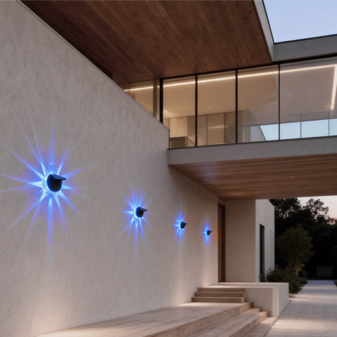 Outdoor Patio Solar Lights Petal Light Design Wall Lamp