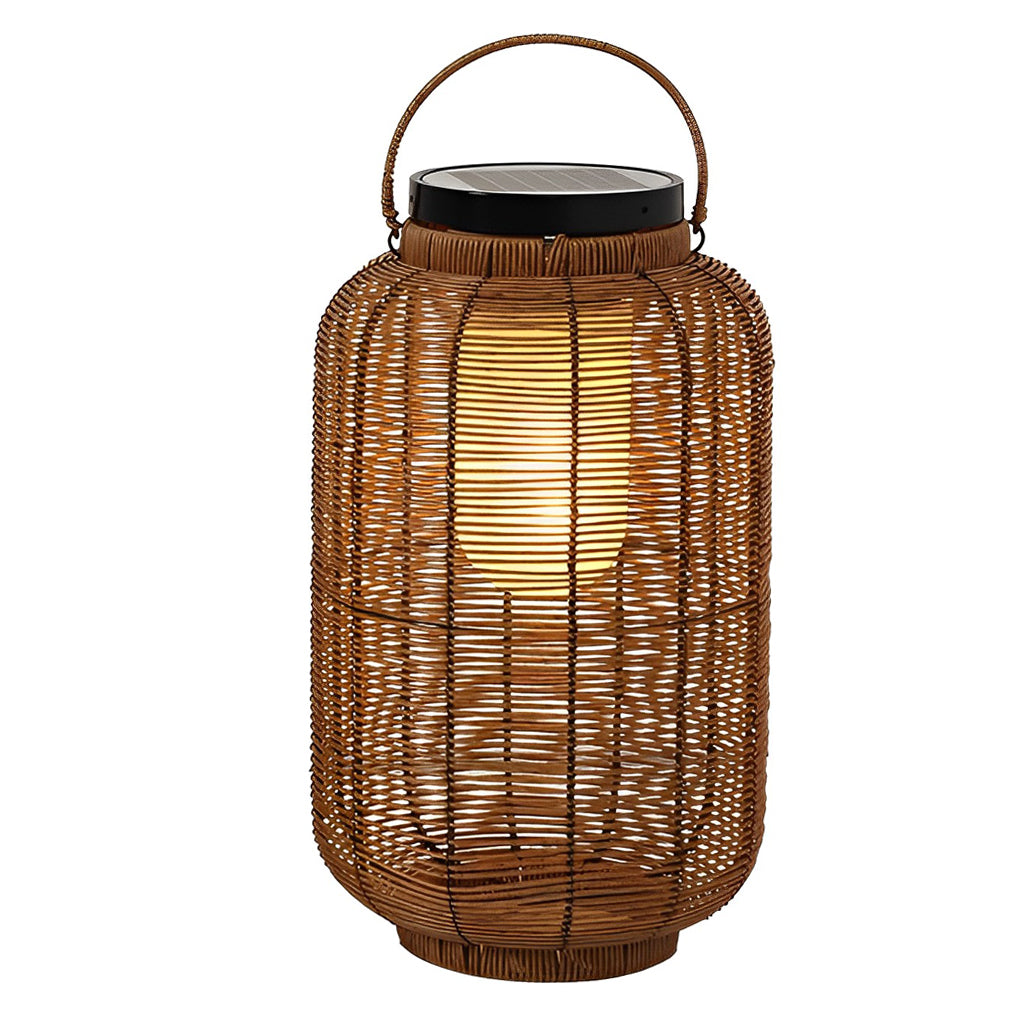 Outdoor Rattan Lanterns Portable LED Waterproof Solar Light