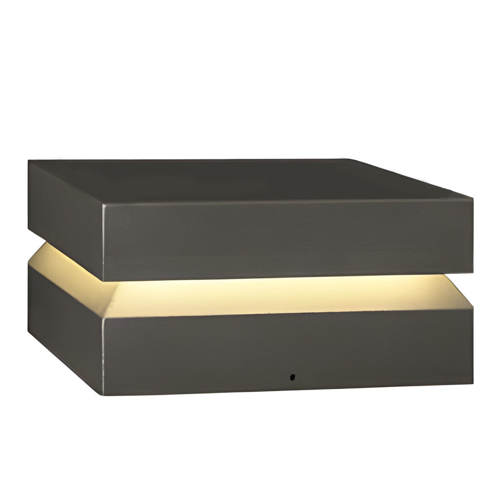 Outdoor Solar Lights Deck Modern Square Waterproof Black Light