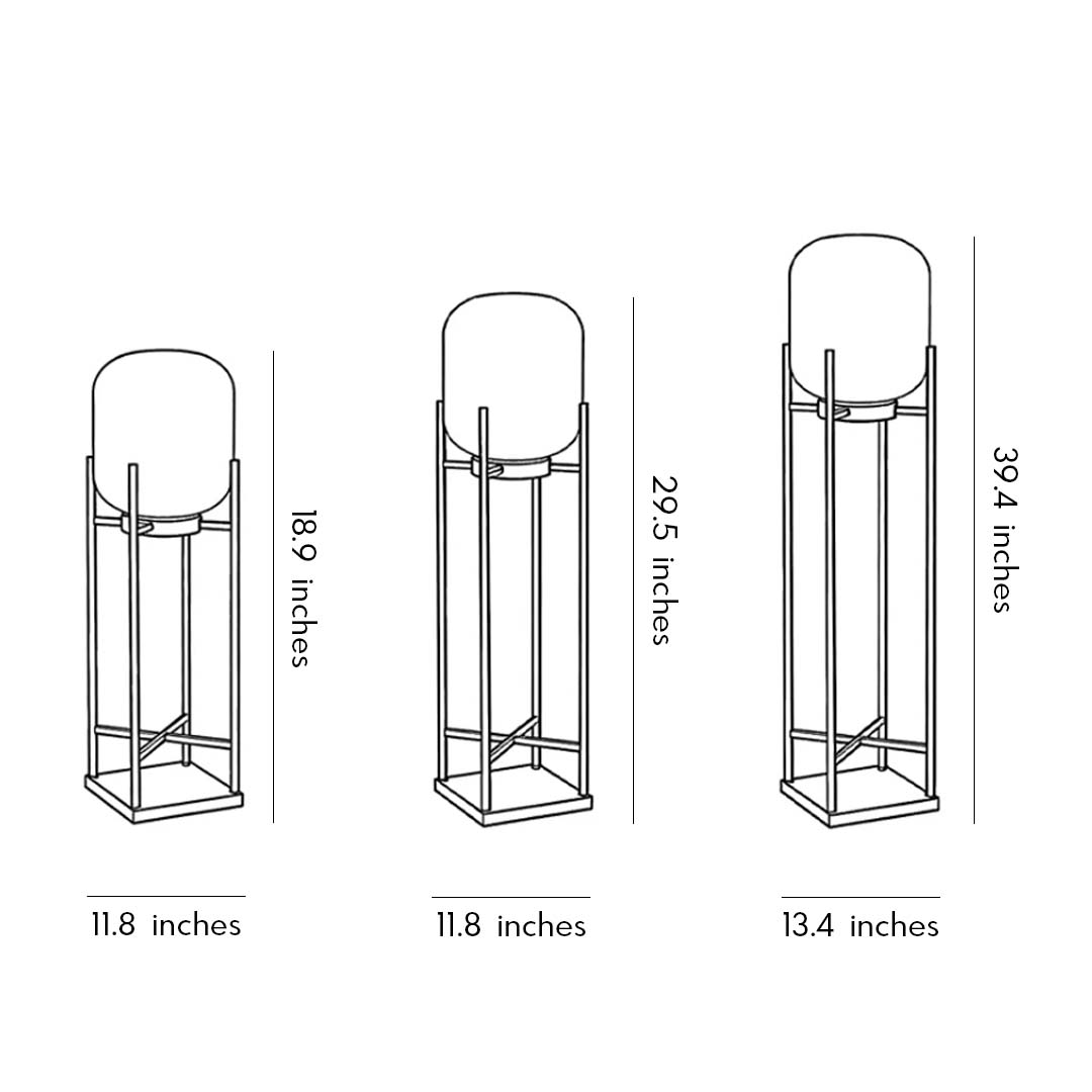 Outdoor Standing Light Lantern LED Metal Floor Lamp