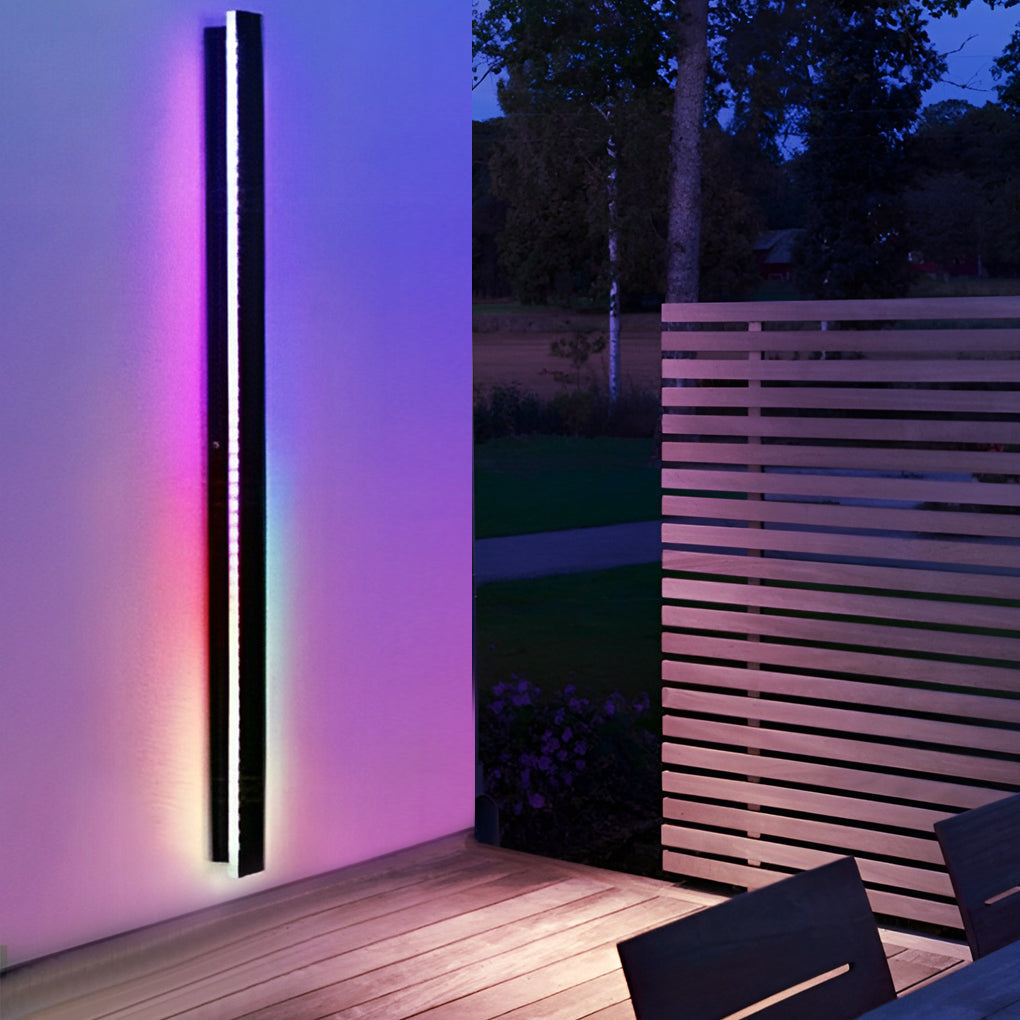 Outdoor Strip Wall Light Black Linear LED Integrated Light