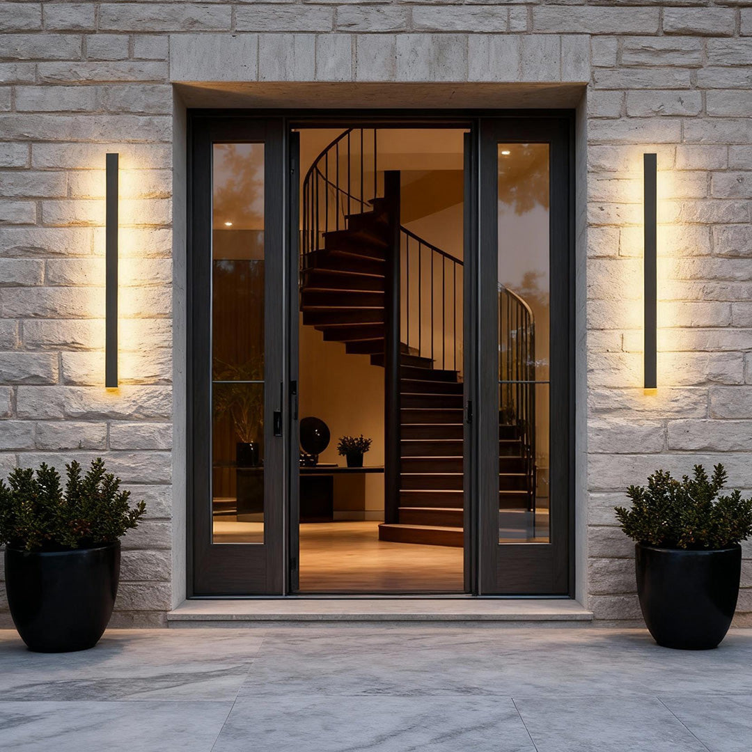 Outdoor Strip Wall Light Black Linear LED Integrated Light