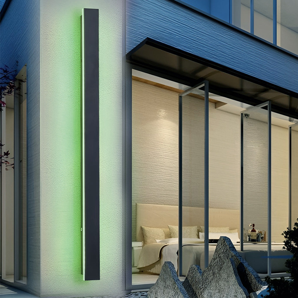 Outdoor Strip Wall Light Black Linear LED Integrated Light