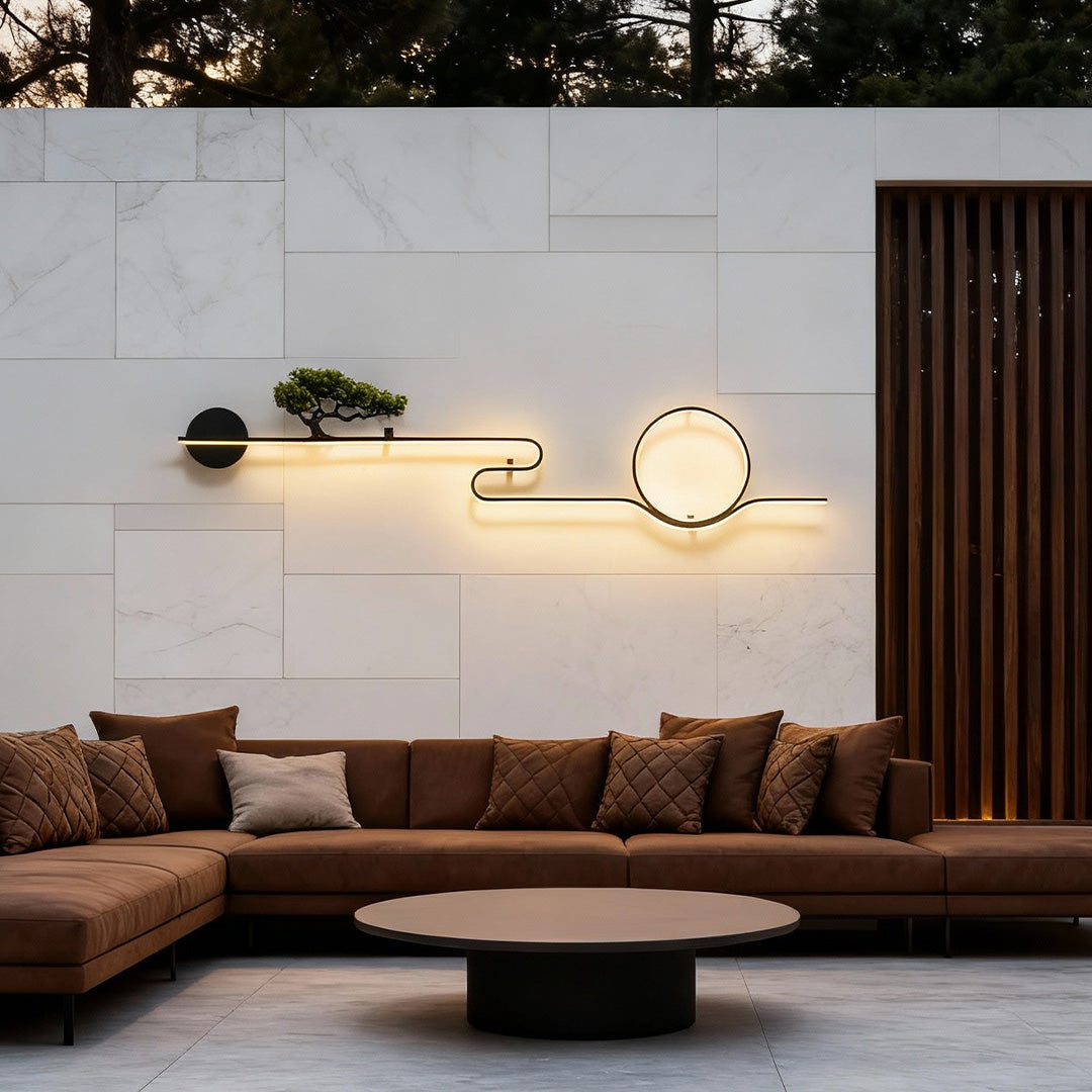 Outdoor Wall Lights Retro Tree Landscape Waterproof LED Wall Sconce