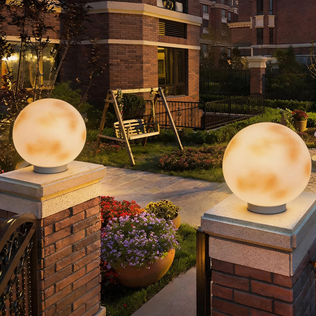 Moon-Shaped Stone Pillar Light Outdoor Decorative Light