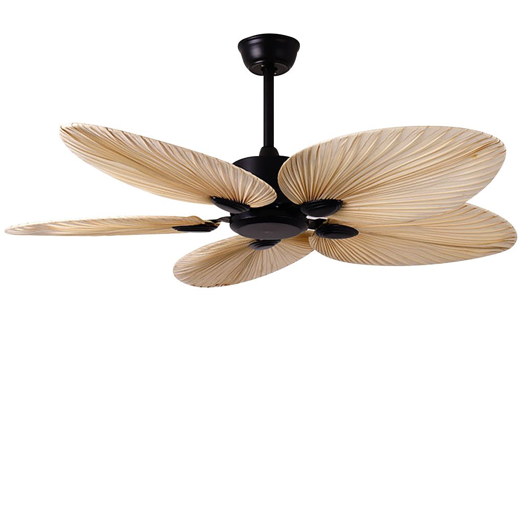 Palm Frond Ceiling Fan Modern Silent Natural Iron Fan