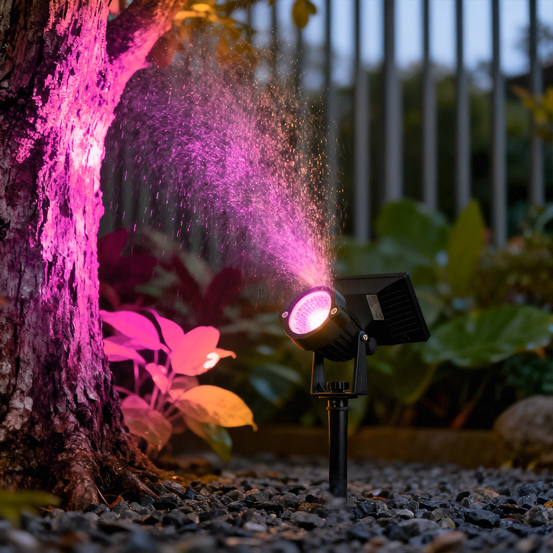 Ground Spike Solar Lights Adjustable LED RGB Waterproof Tree Spotlight