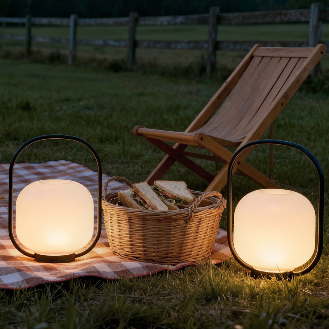 Portable Solar Lantern Waterproof LED Rechargeable Outdoor Handle Lamp