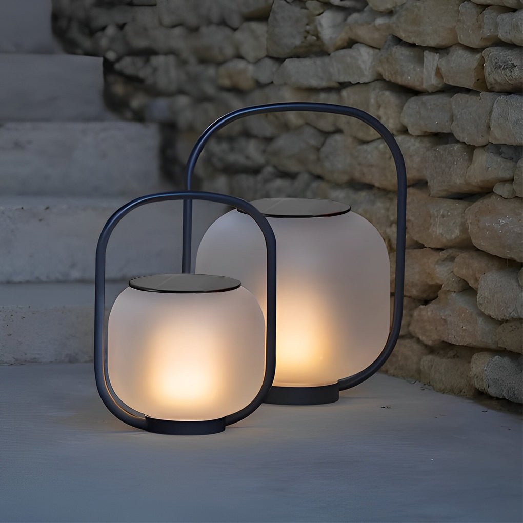 Portable Solar Lantern Waterproof LED Rechargeable Outdoor Handle Lamp