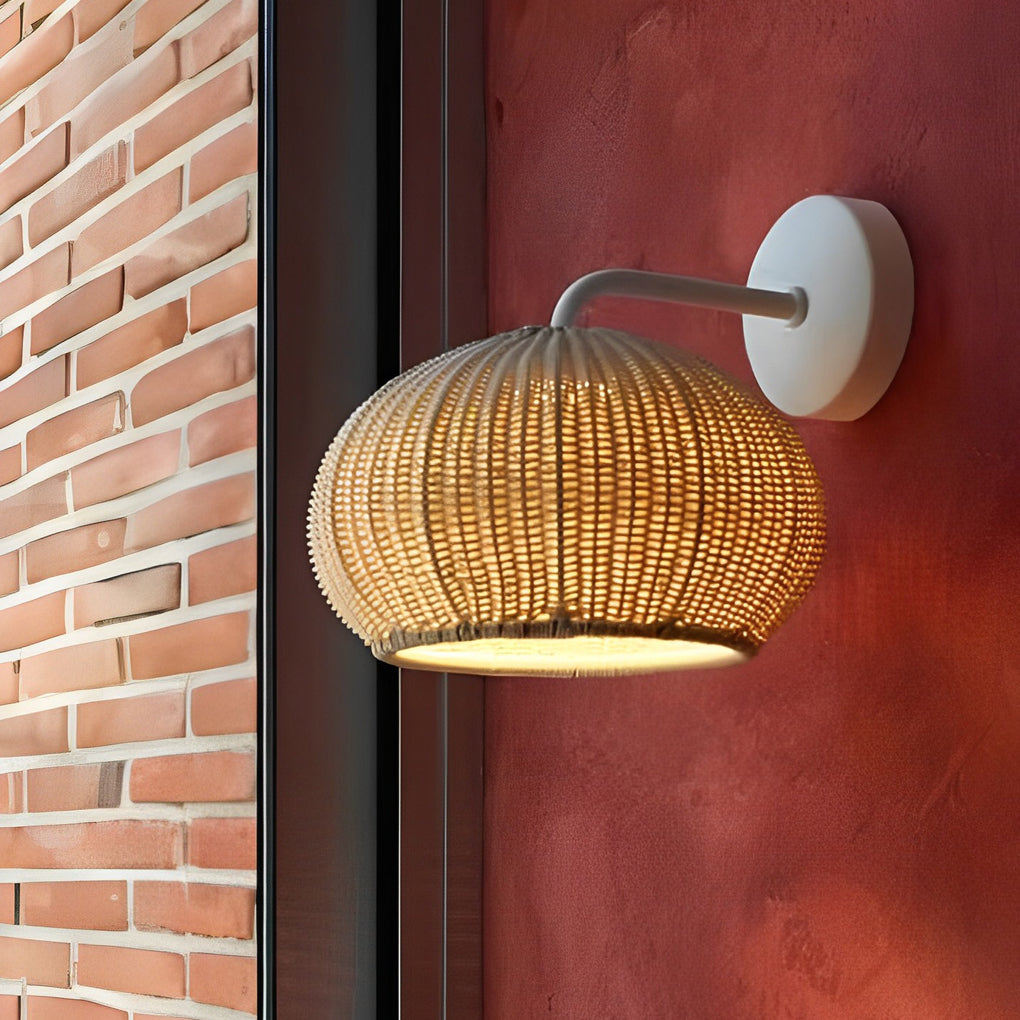 Rattan Outdoor Pendant Light Modern Waterproof Lights