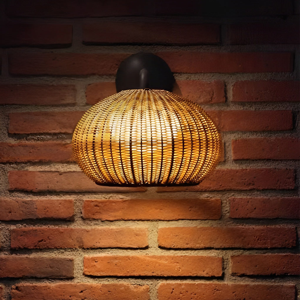 Rattan Outdoor Pendant Light Modern Waterproof Lights
