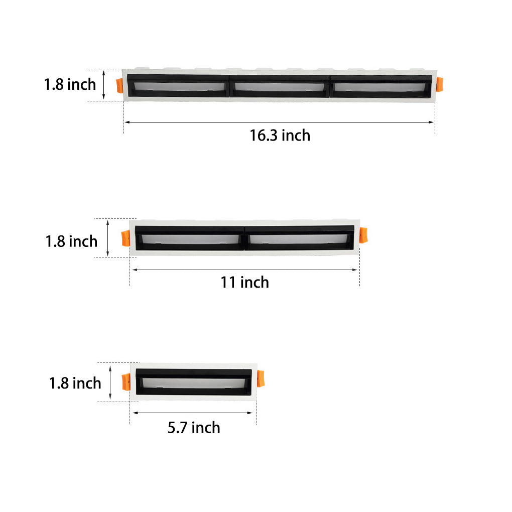 Recessed Linear Light Fixture Embedded LED Anti-Glare Spotlight