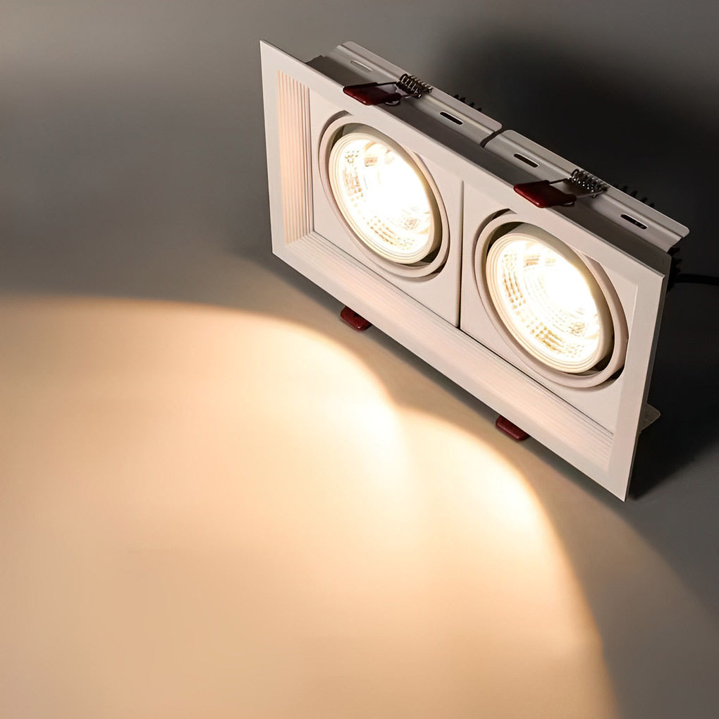 Ceiling Twin Light Rectangular Adjustable Recessed Spotlight