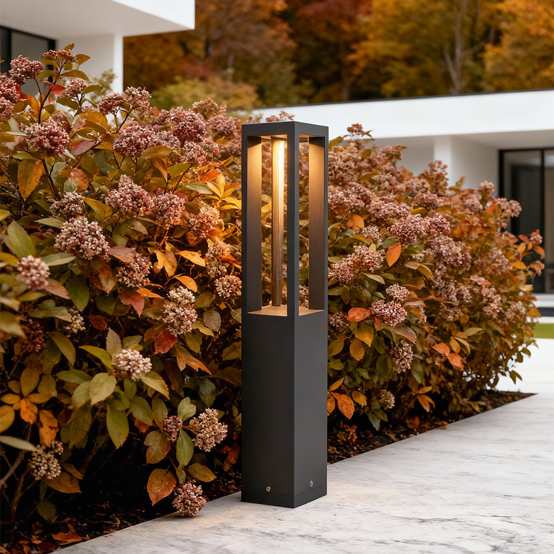 LED Bollard Garden Light Black Aluminum Garden Landscape Light