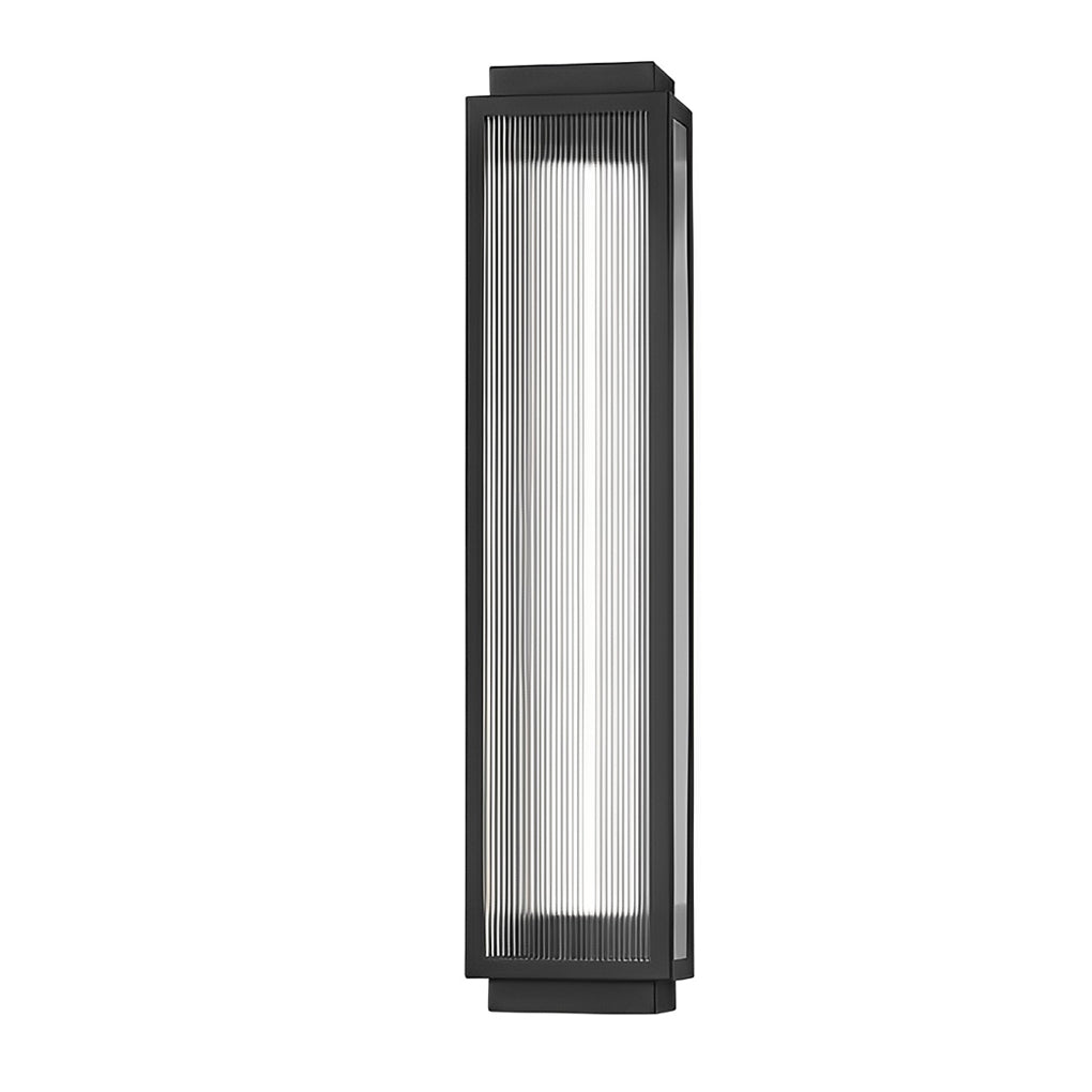 Reeded Glass Light Rectangular LED Modern Outdoor Wall Light