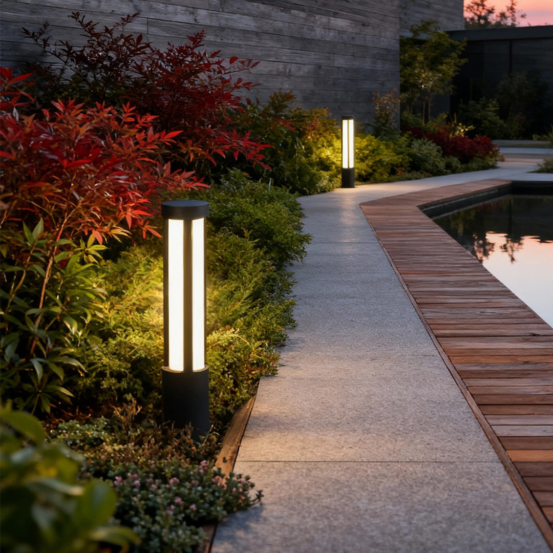 Residential Bollard Lights Modern Cylindrical LED Landscape Light