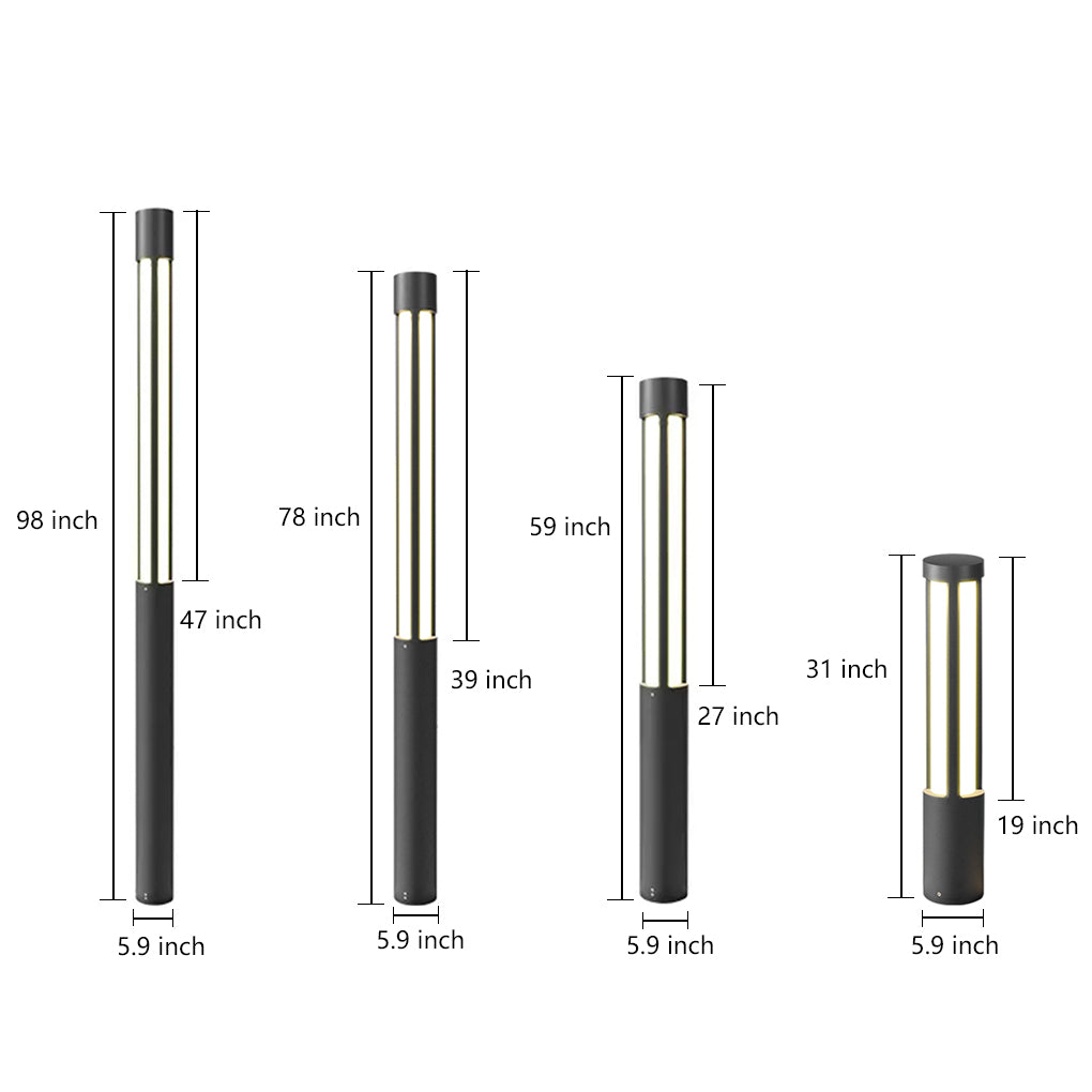 Residential Bollard Lights Modern Cylindrical LED Landscape Light