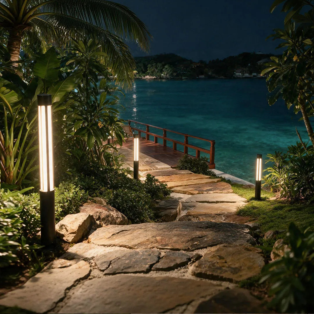 Residential Bollard Lights Modern Cylindrical LED Landscape Light