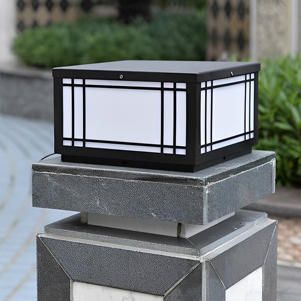 Square Pillar Light Vintage Grille Waterproof LED Light