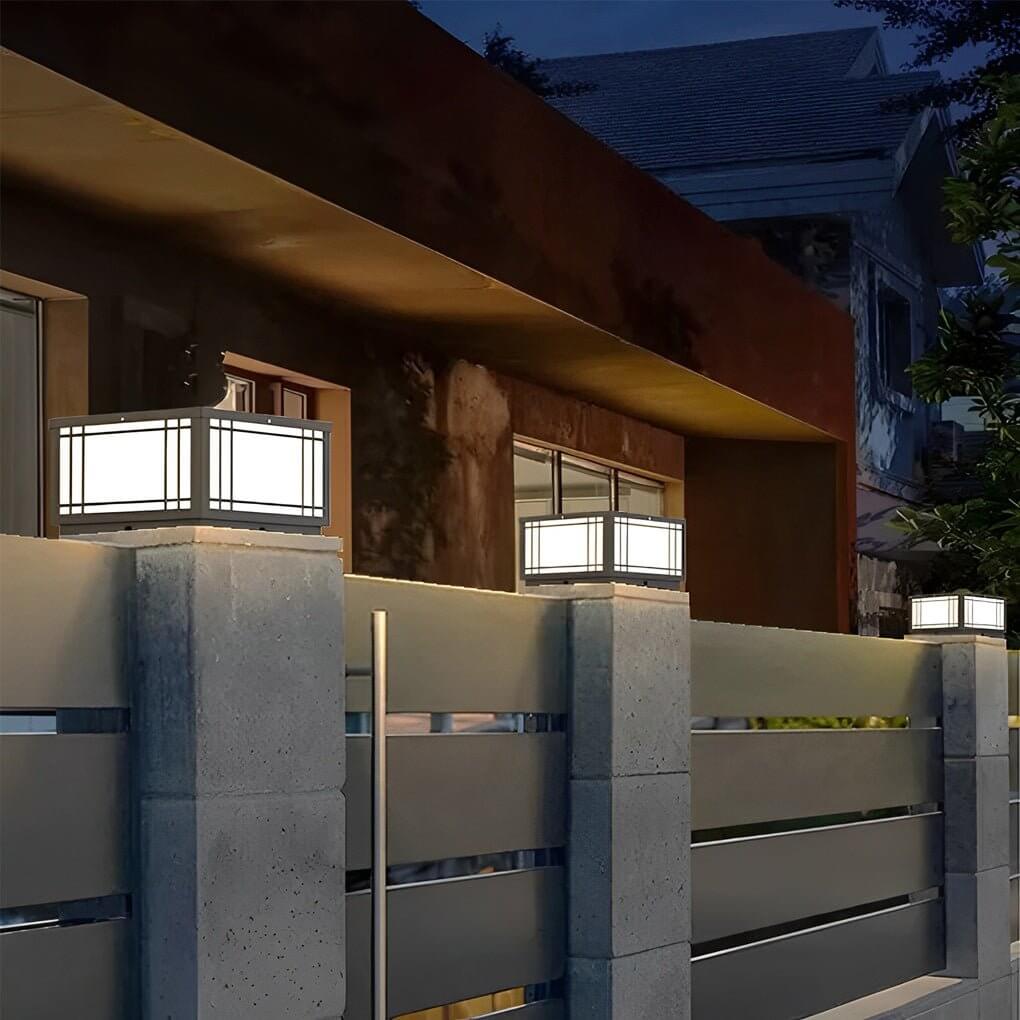 Square Pillar Light Vintage Grille Waterproof LED Light