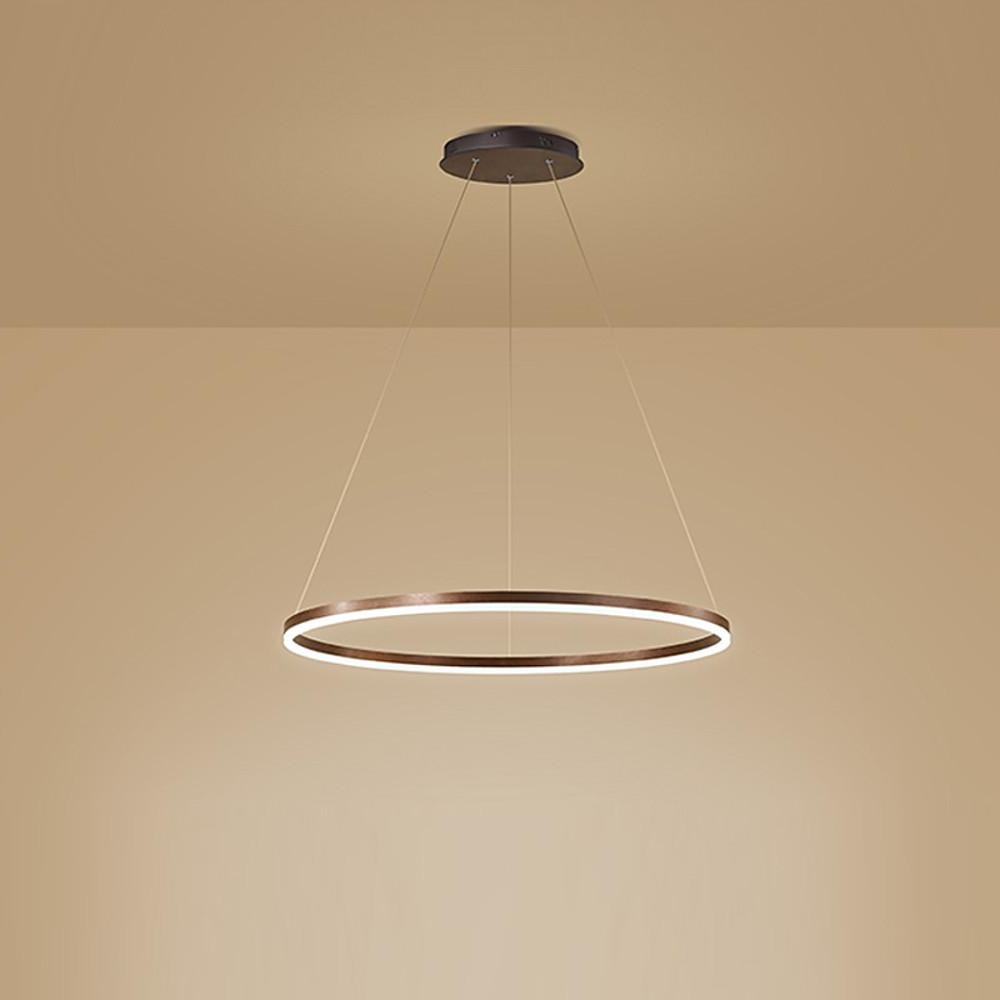Black LED Ring Chandelier Modern Aluminum Ceiling Light