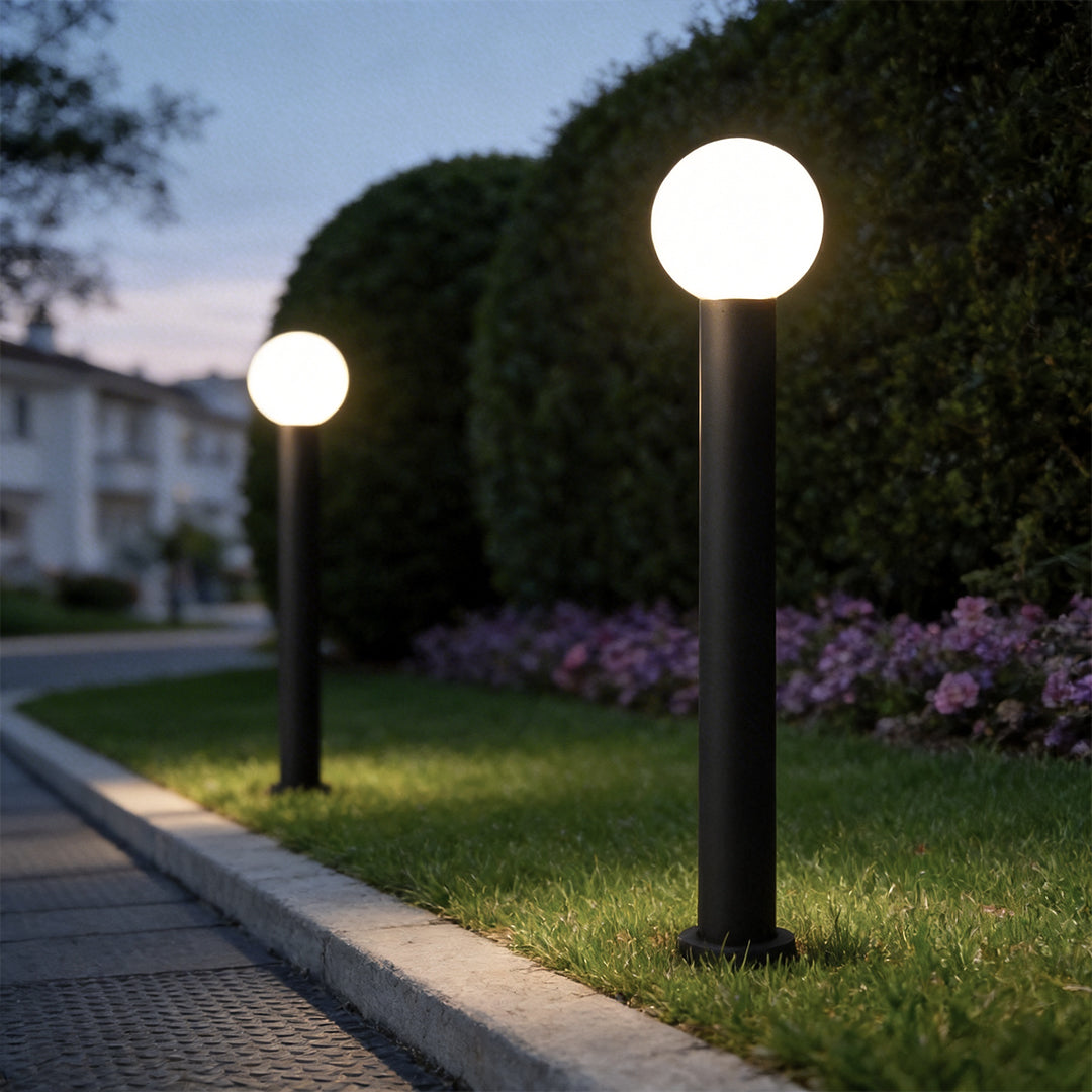 Round Bollard Lights Elegant Spherical Lampshade LED Light