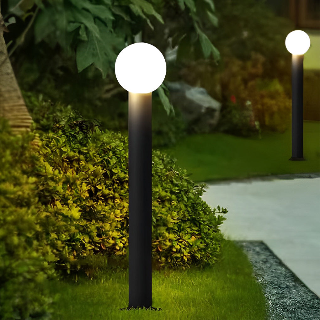 Round Bollard Lights Elegant Spherical Lampshade LED Light
