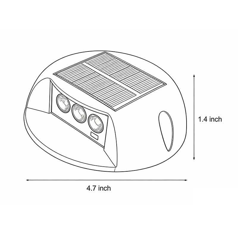 Round Outdoor Deck Light Waterproof Solar LED Light