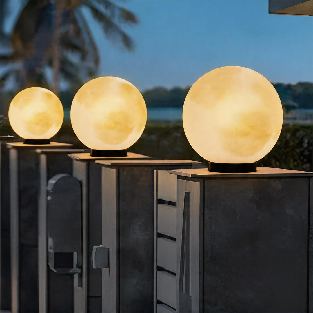 Moon Pillar Lights Modern Waterproof LED Resin Lamp