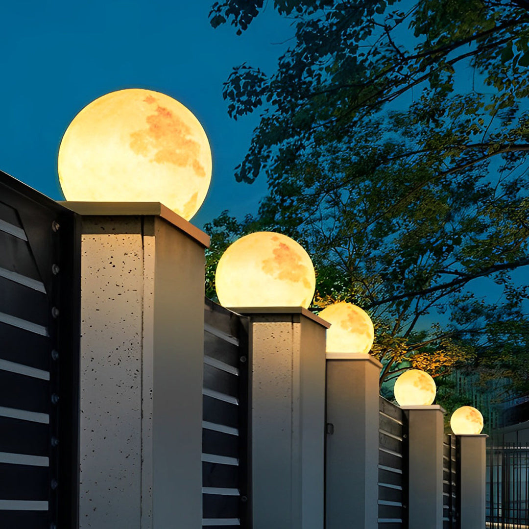 Moon-Shaped Stone Pillar Light Outdoor Decorative Light