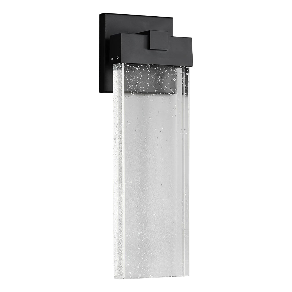 Seeded Crystal Outdoor Wall Lighting Rectangular LED Light
