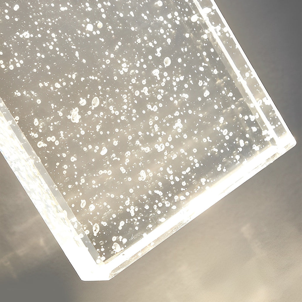 Seeded Crystal Outdoor Wall Lighting Rectangular LED Light
