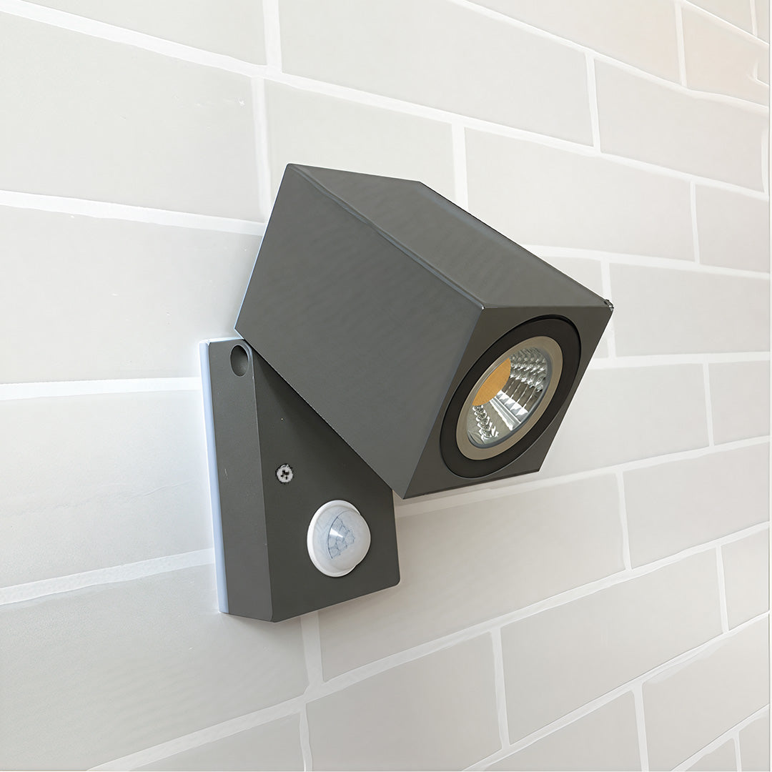 Sensor Wall Lights Outdoor Black Waterproof LED Square Light