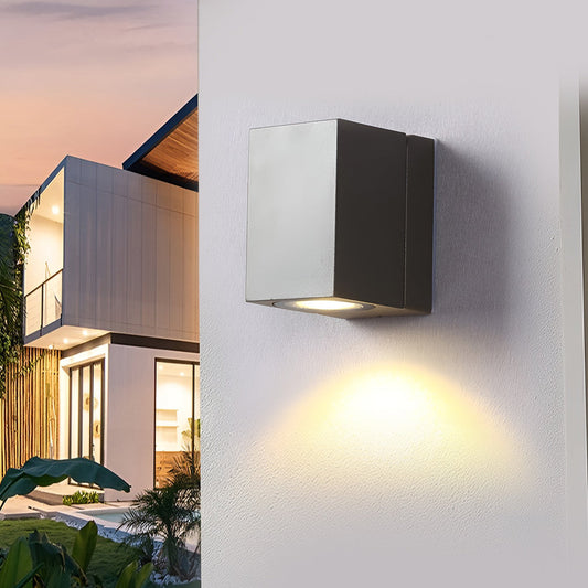 Sensor Wall Lights Outdoor Black Waterproof LED Square Light