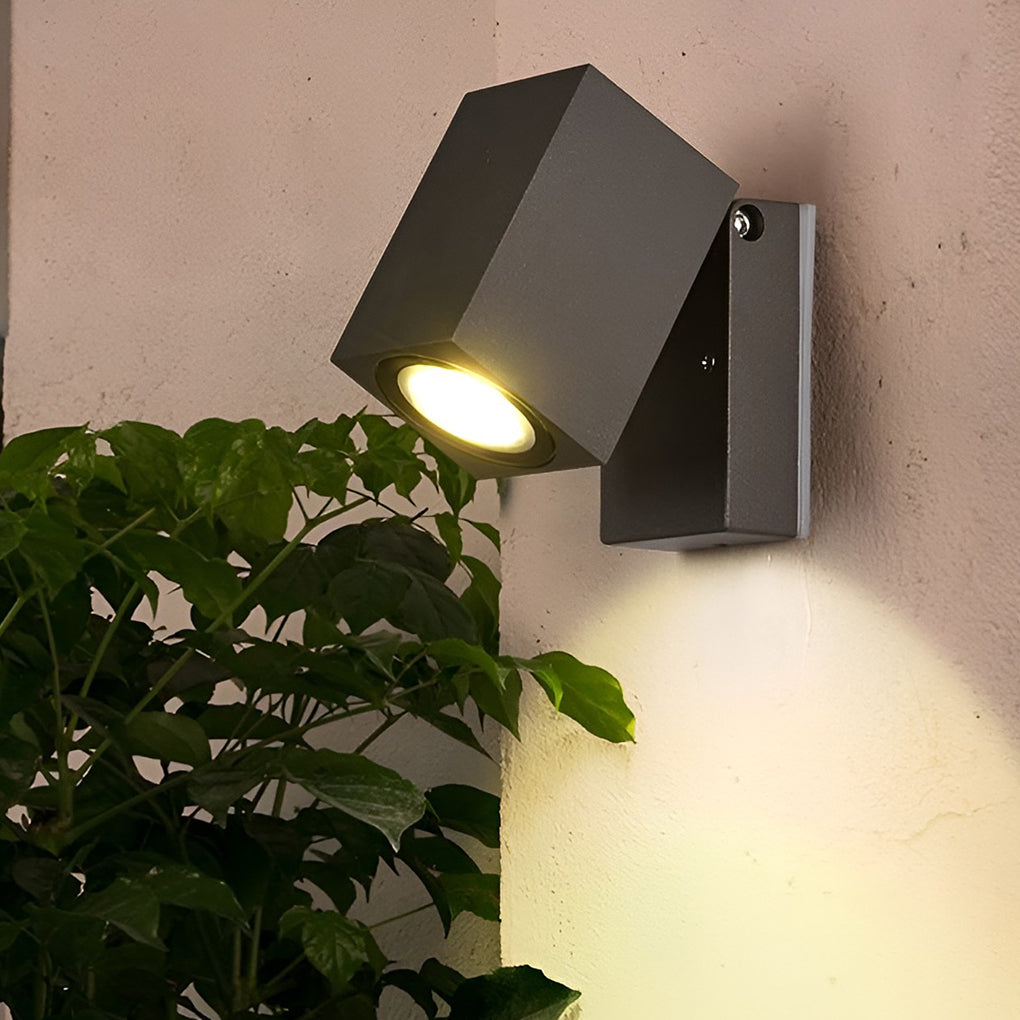 Sensor Wall Lights Outdoor Black Waterproof LED Square Light