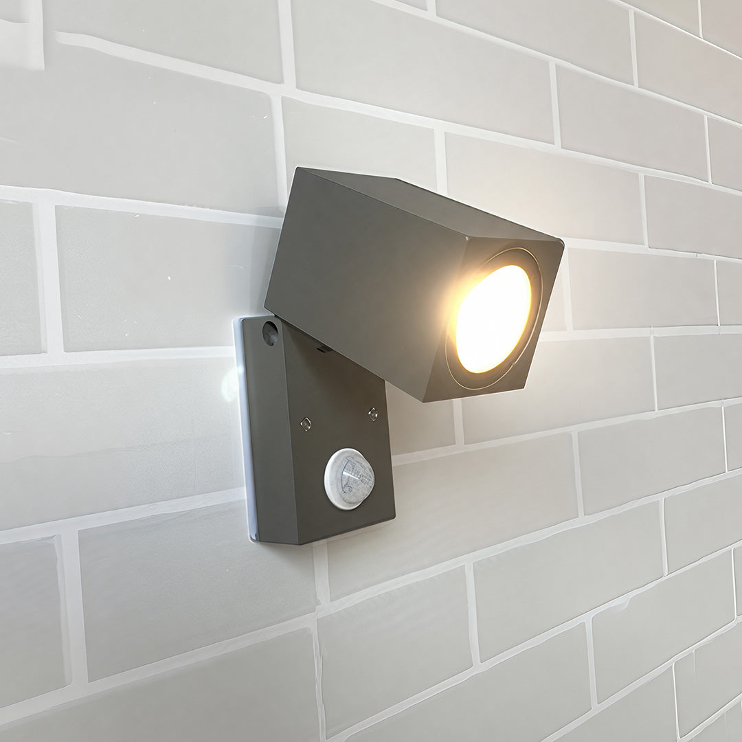 Sensor Wall Lights Outdoor Black Waterproof LED Square Light