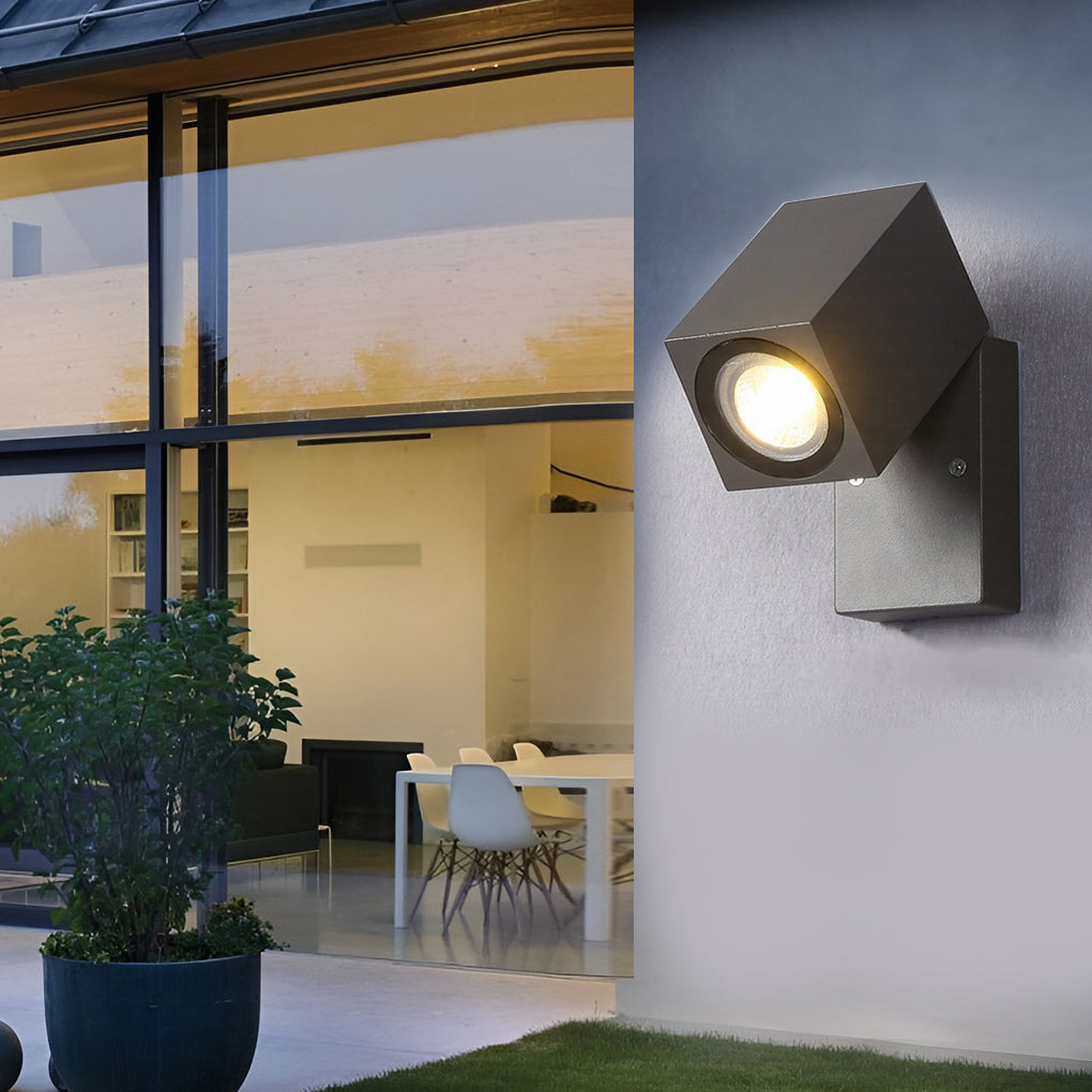 Sensor Wall Lights Outdoor Black Waterproof LED Square Light
