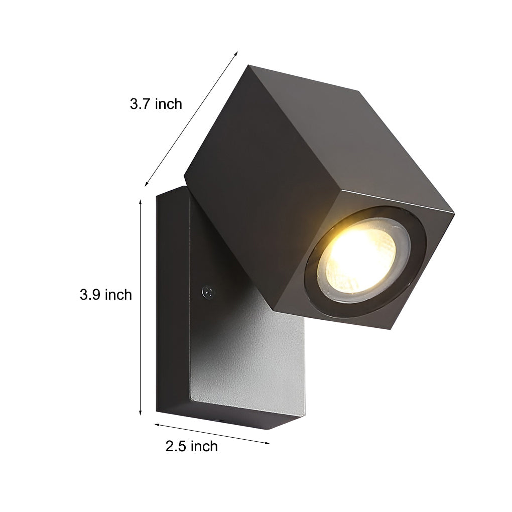 Sensor Wall Lights Outdoor Black Waterproof LED Square Light