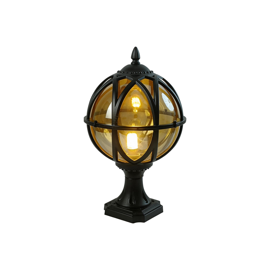 Globe Pillar Lights European Glass Waterproof Outdoor Lamp
