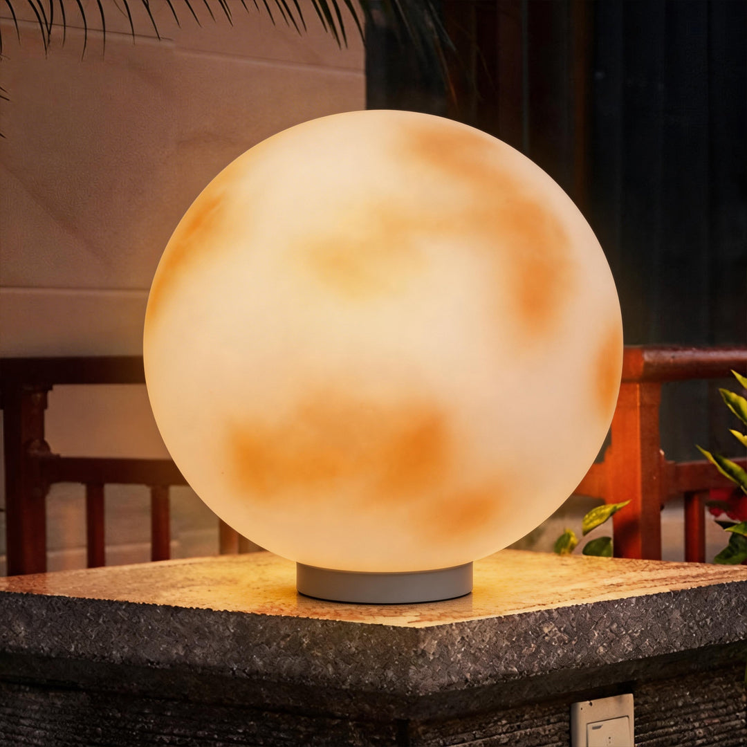 Moon-Shaped Stone Pillar Light Outdoor Decorative Light