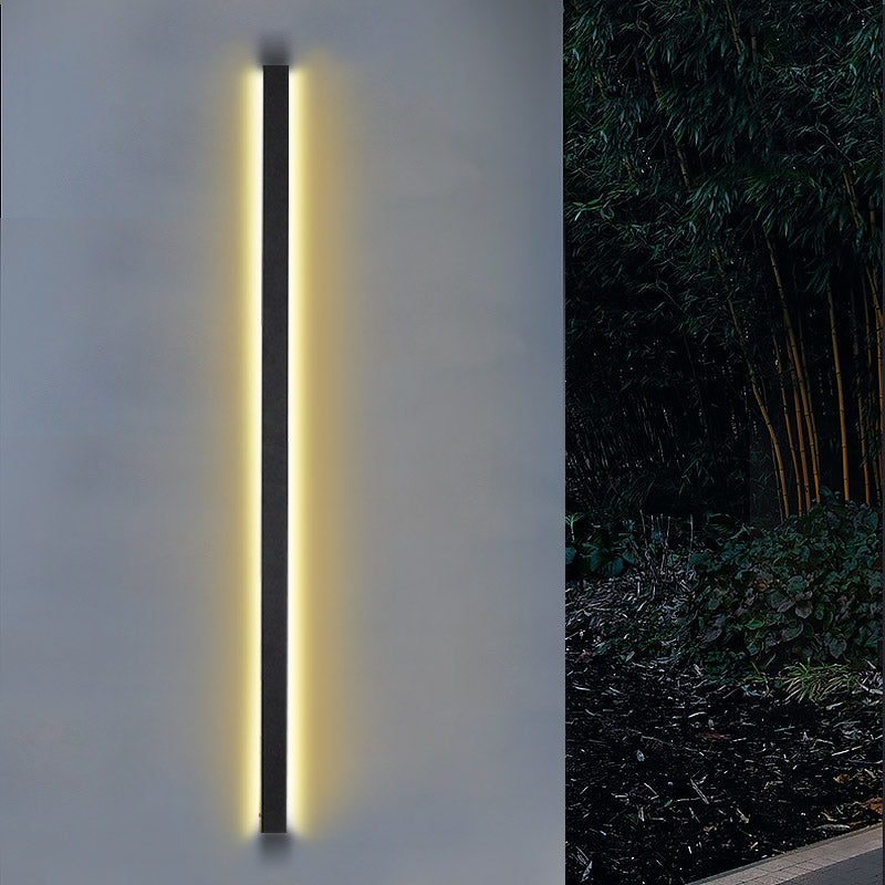 Long Black Outdoor Lights Modern LED Linear Wall Light