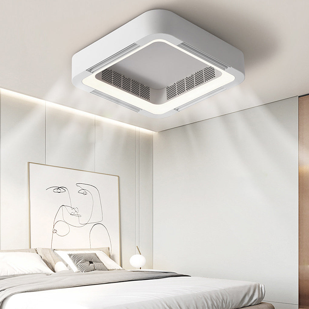 Low Profile Bladeless Ceiling Fan with Light Inverter LED Light