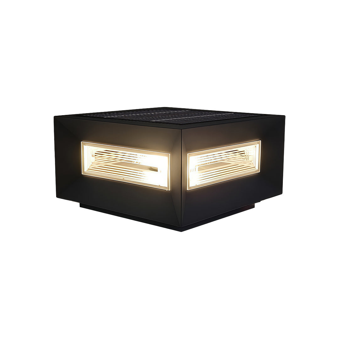 Square Pillar Lights Modern Creative Cube LED Solar Fence Post Light
